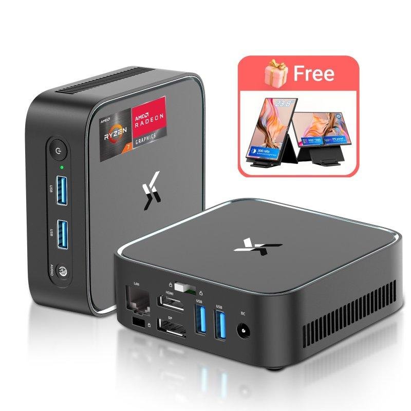 Detalle de Mini PC Huidun H80 con Ryzen 7 3700U, 16 GB y 512 GB SSD: potencia en formato ultracompacto