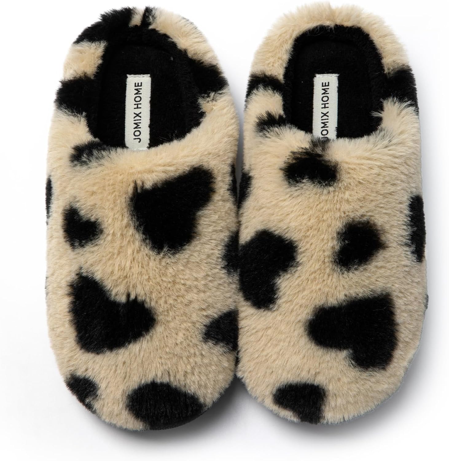 Detalle 2 de JOMIX pantoffels voor dames met hartmotief, pluche bovenwerk en antislip