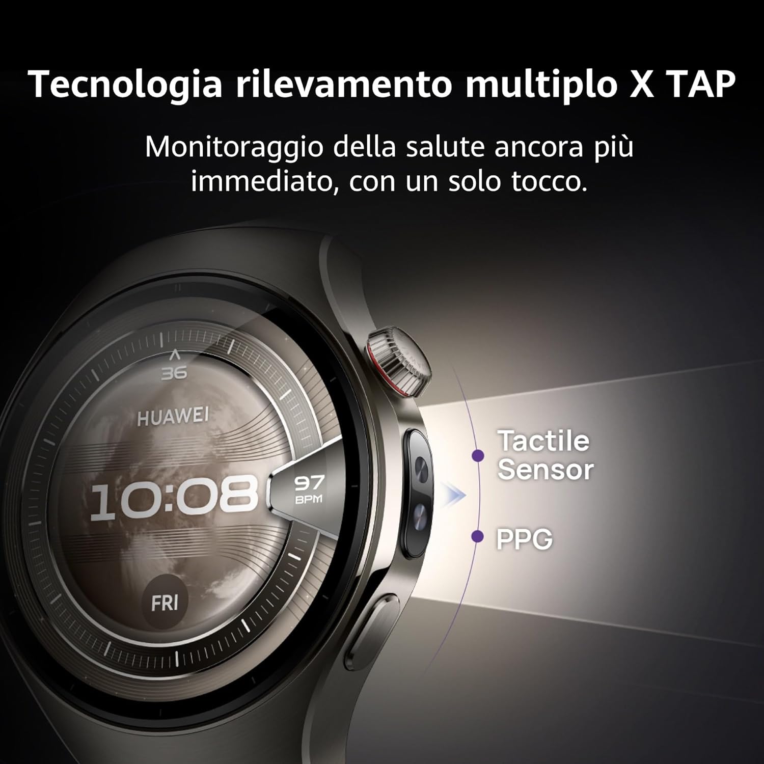Thumbnail 1 de HUAWEI WATCH 5 46mm: Orologio smart multi-sensing con eSIM, ECG e Health Glance