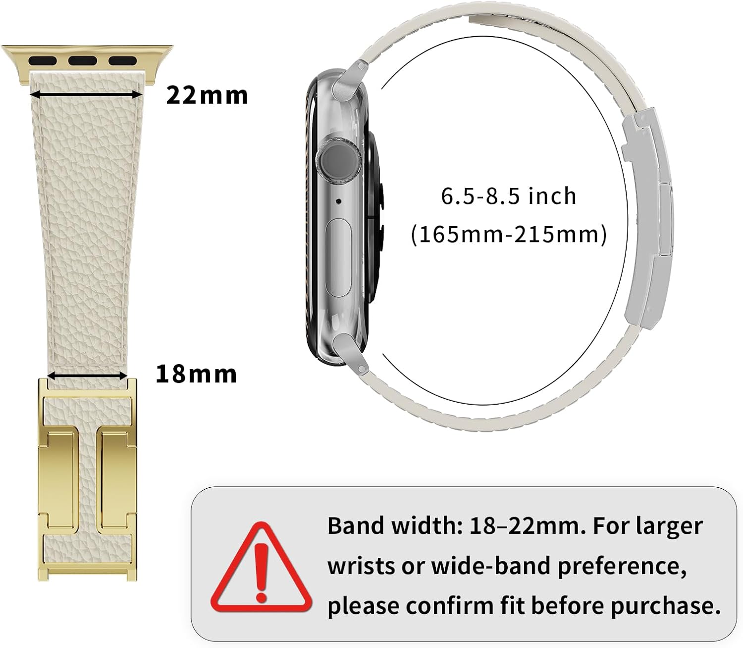 Thumbnail 4 de Leather Watch Band with Magnetic Buckle for Apple Watch Ultra and Series