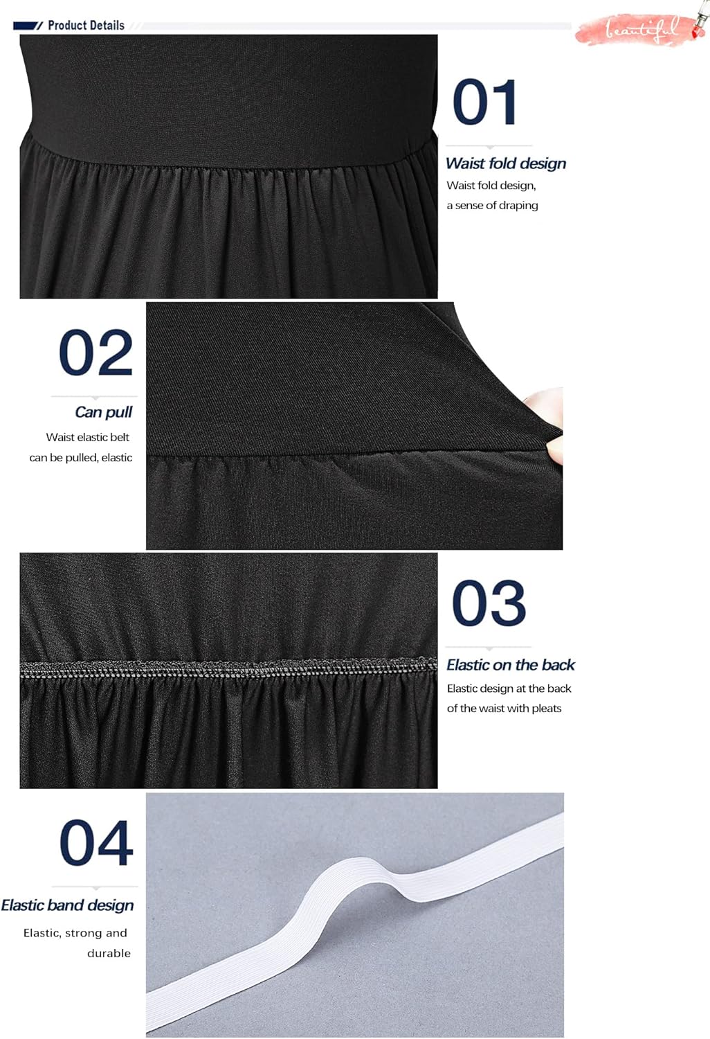 Thumbnail 5 de AUSELILY Damen Kurzarm Sommer Casual Long Maxi Kleid mit Taschen