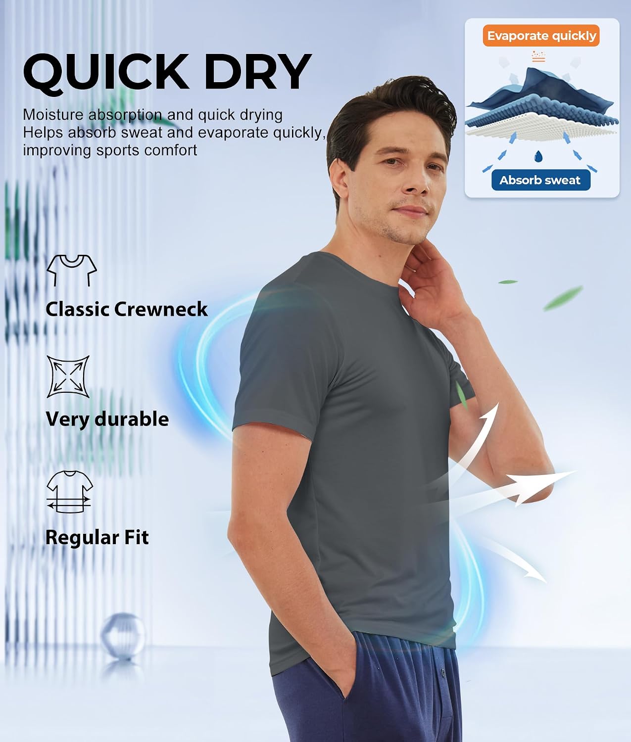 Detalle de BAMBOO COOL Men's Undershirts, 6-Pack