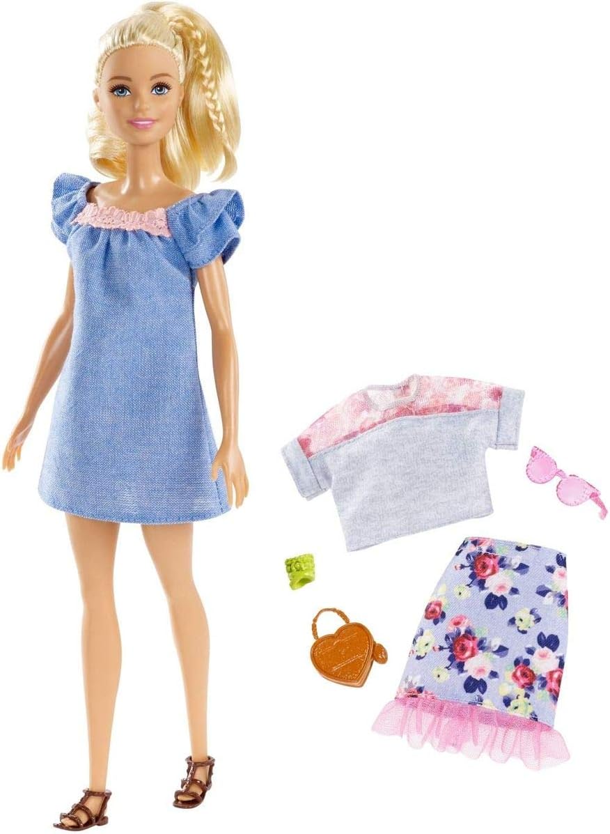 Detalle 2 de Barbie Fashionistas Doll 99 FRY79 with Two Outfits and Fashion Accessories