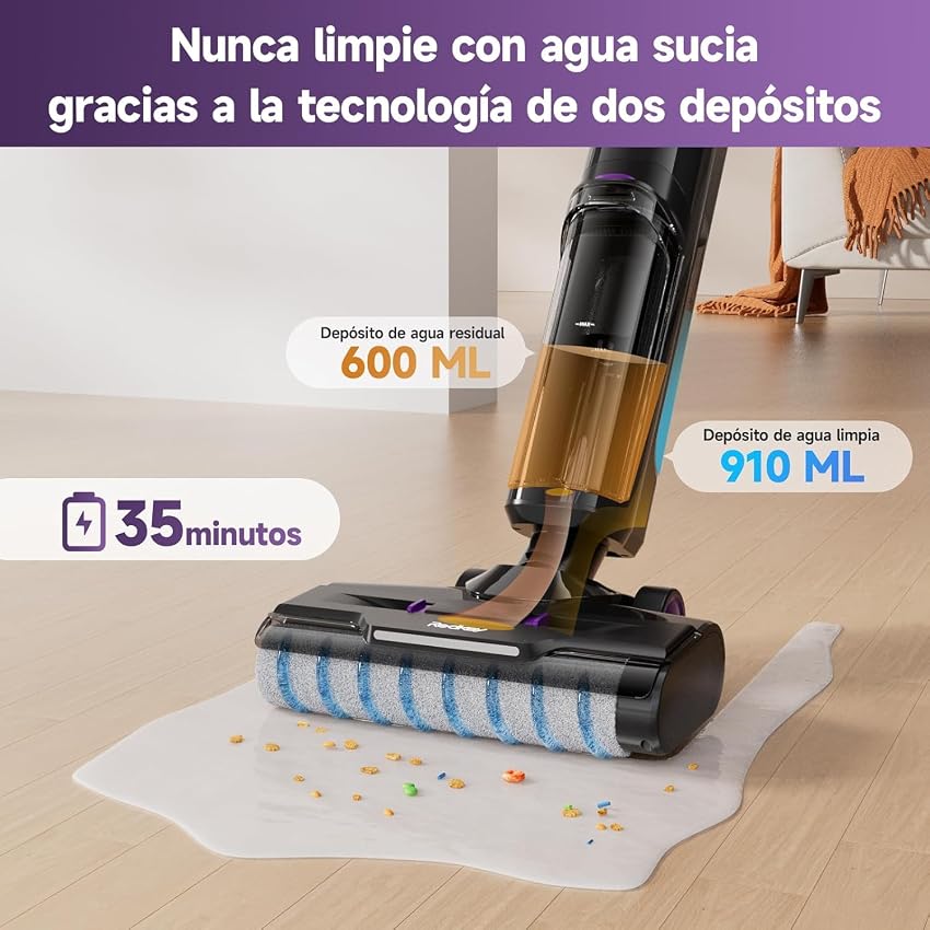 Detalle 2 de Redkey W15 Aspirador Vertical 3 en 1 con Fregona y Agua 🚀