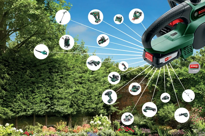 Detalle de Bosch UniversalHedgePole 18 (ohne Akku) – kabellose Hebe-/heckenschere mit Teleskopstiel