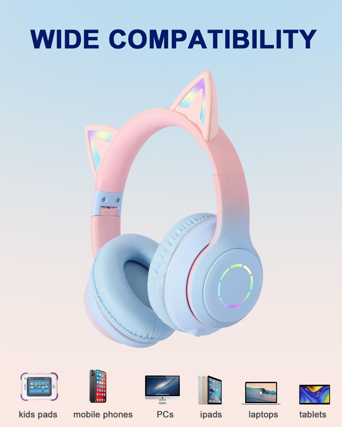 Thumbnail 2 de Sendowtek Kids Wireless Headphones with Cat Ears
