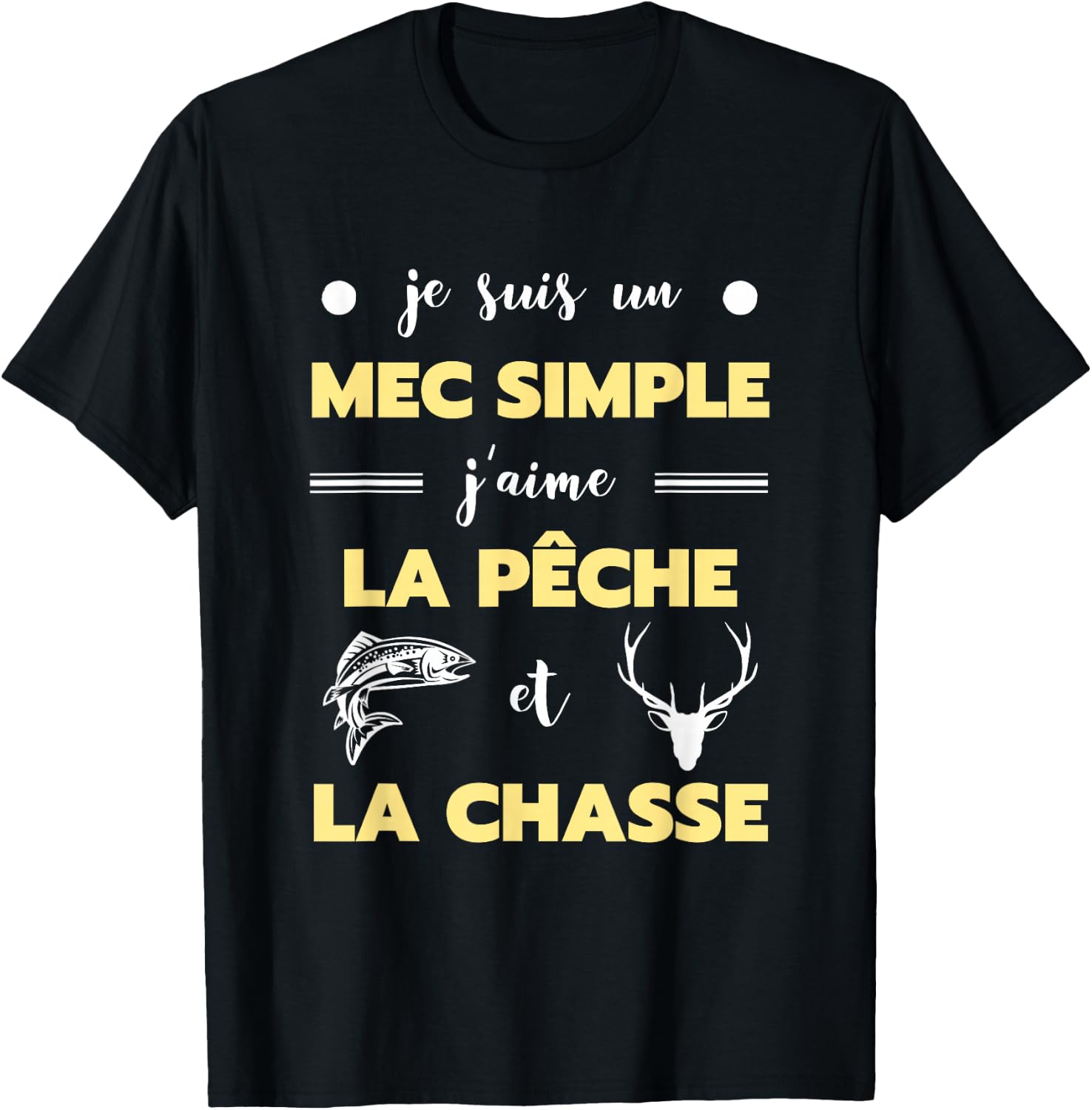 Detalle de Mec Simple Chasse Peche T‑Shirt