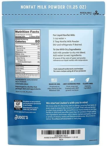 Detalle de Judee's Non-Fat Dry Milk Powder, Gluten-Free, 11.25 oz Resealable Pouch