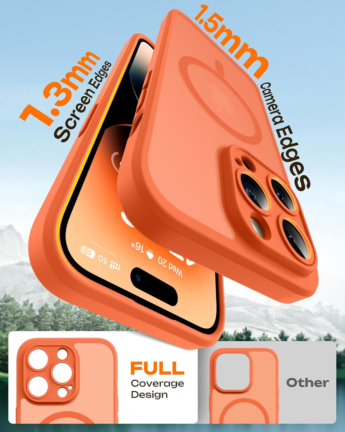 Thumbnail 5 de TOCOL Magnetic Case for iPhone 14 Pro (6.1") – Slim, Matte Translucent Back with 18N Magnetic Ring