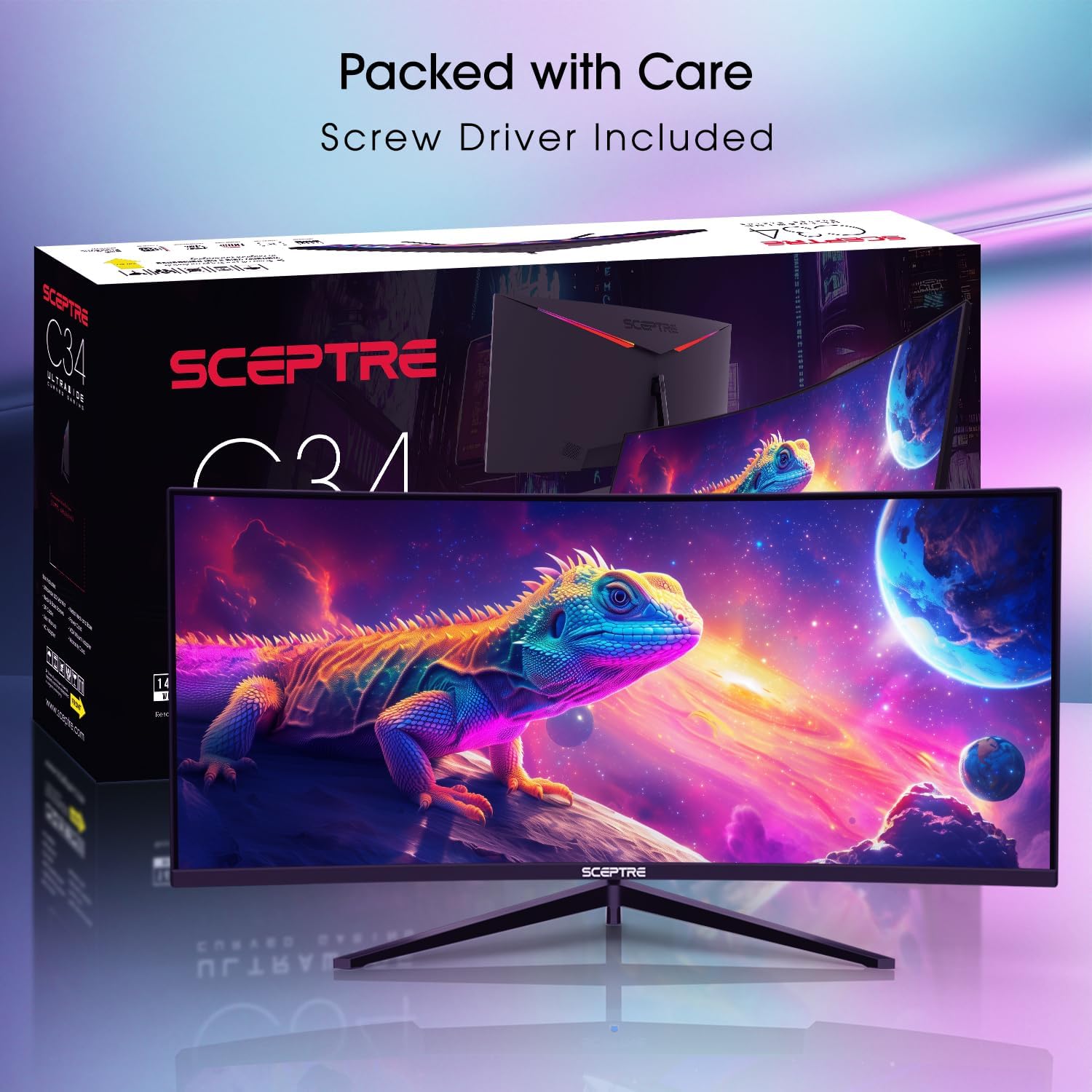Thumbnail 1 de Sceptre 34-Inch Curved Ultrawide WQHD Monitor (3440 x 1440, R1500) — Up to 180Hz with Dual DisplayPort and Built-in Speakers