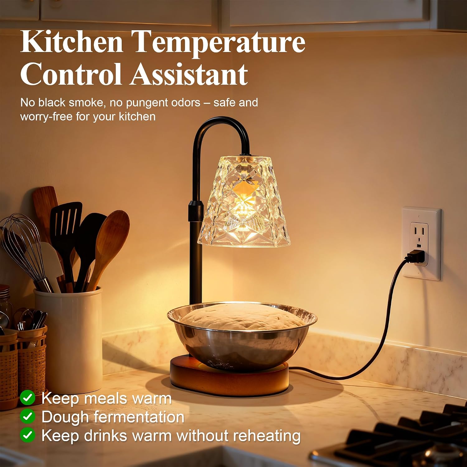 Thumbnail 4 de ESUNYD 10820 Candle Warmer Lamp with Timer, Adjustable Height, Black