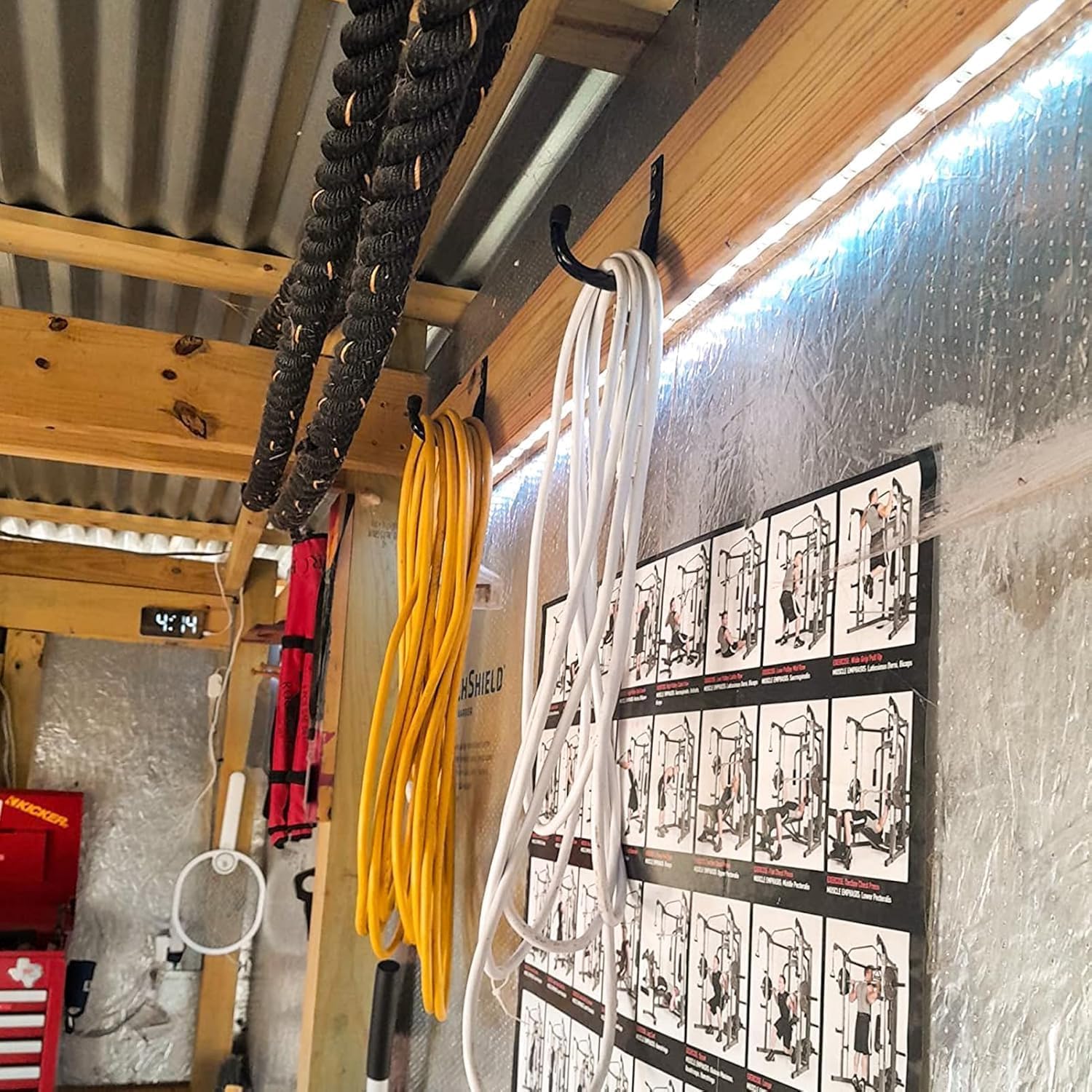 Detalle 2 de Kitmiido Heavy Duty Ladder Hooks (9-piece set) for garage wall storage
