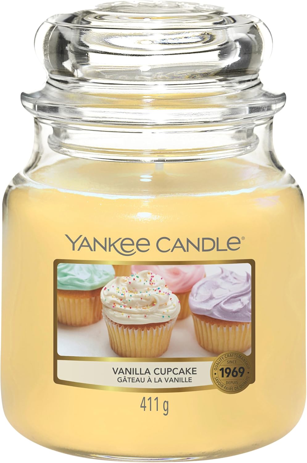 Yankee Candle Candela profumata in giara media Cupcake alla vaniglia (fino a 75 ore)