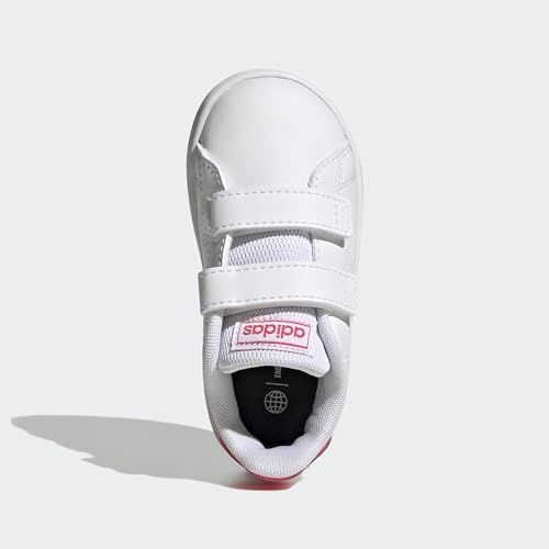 Thumbnail 2 de adidas Mixte bébé Advantage Lifestyle Court Two Hook-And-Loop Shoes – Cloud White / Real Pink / Core Black (26 EU)