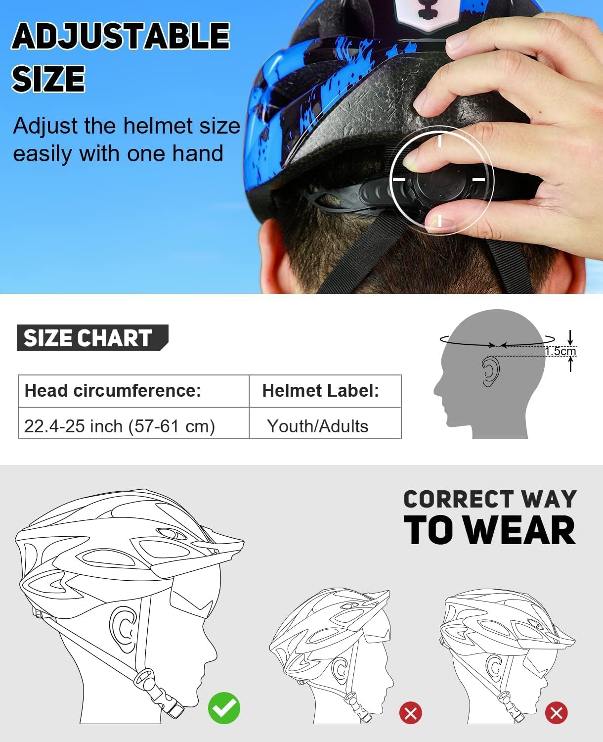 Detalle 2 de RaMokey Bike Helmet for Men and Women with LED Light, Magnetic Goggles and Sun Visor