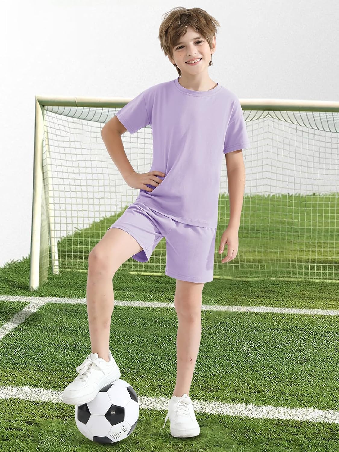 Detalle de Hotfiary Boys & Girls Summer 2-Piece T-Shirt & Shorts Set (Age 1–13)