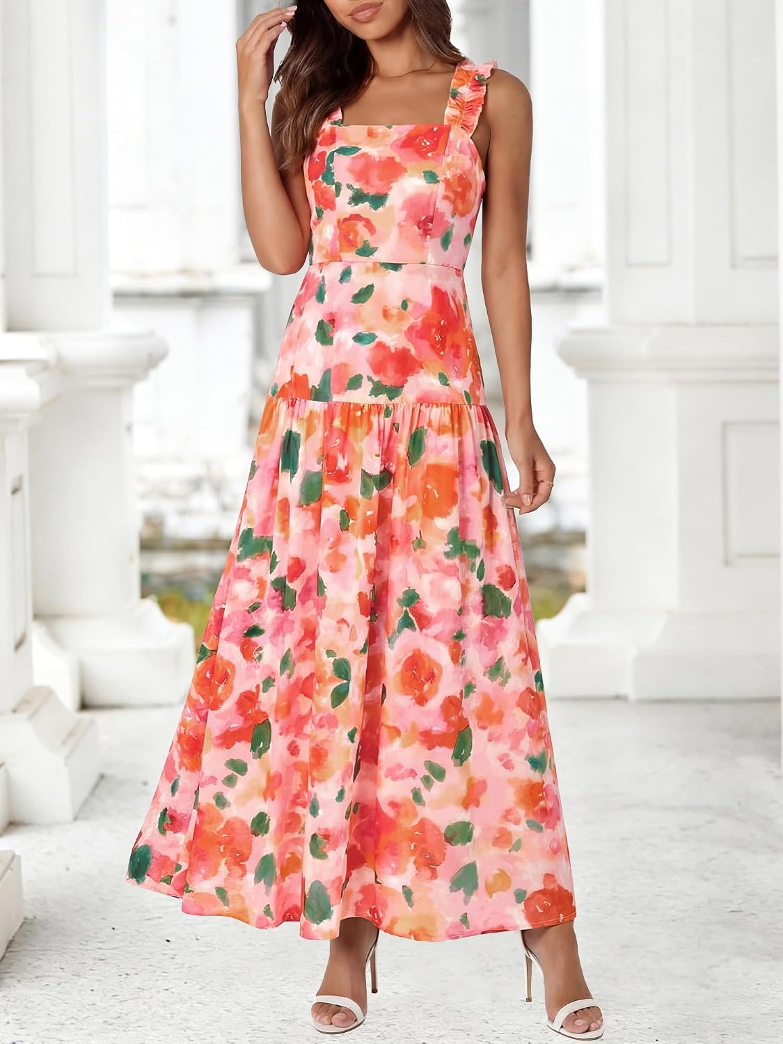 Thumbnail 2 de BTFBM Floral Smocked Maxi Dress for Women – Summer 2026