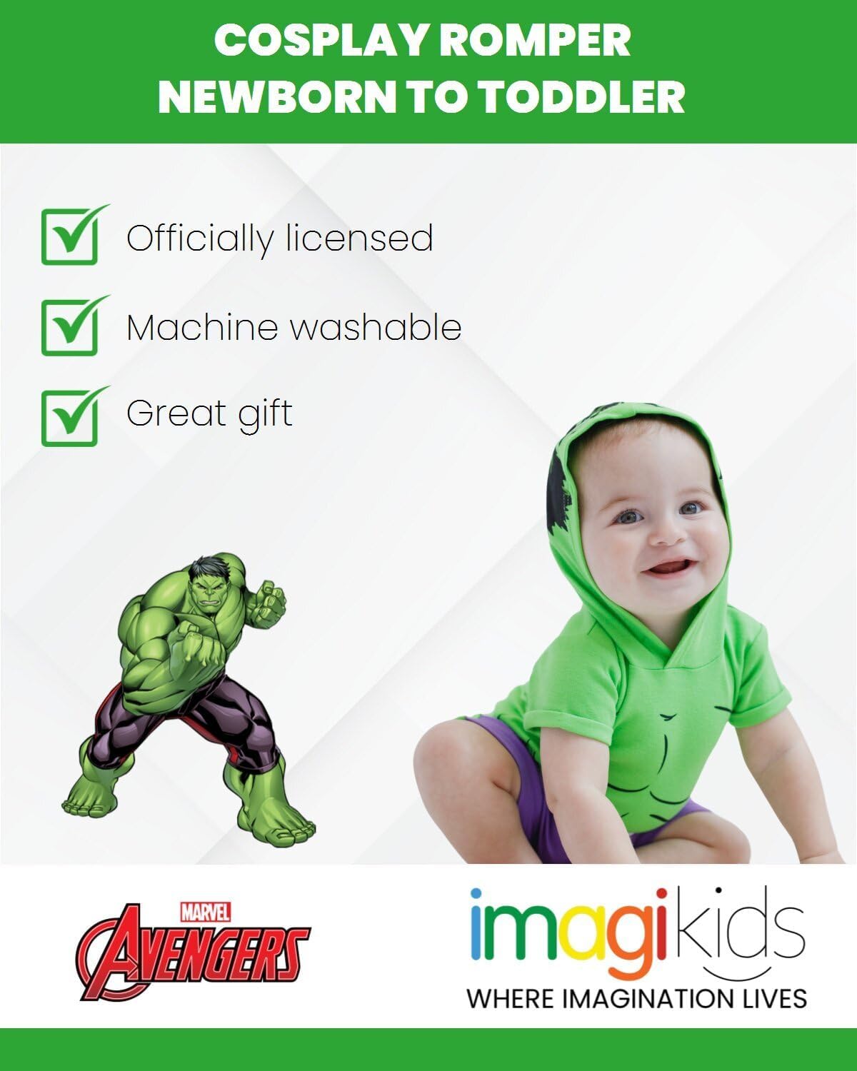 Thumbnail 2 de Marvel Avengers Cosplay Romper for Newborns and Toddlers, Short Sleeve