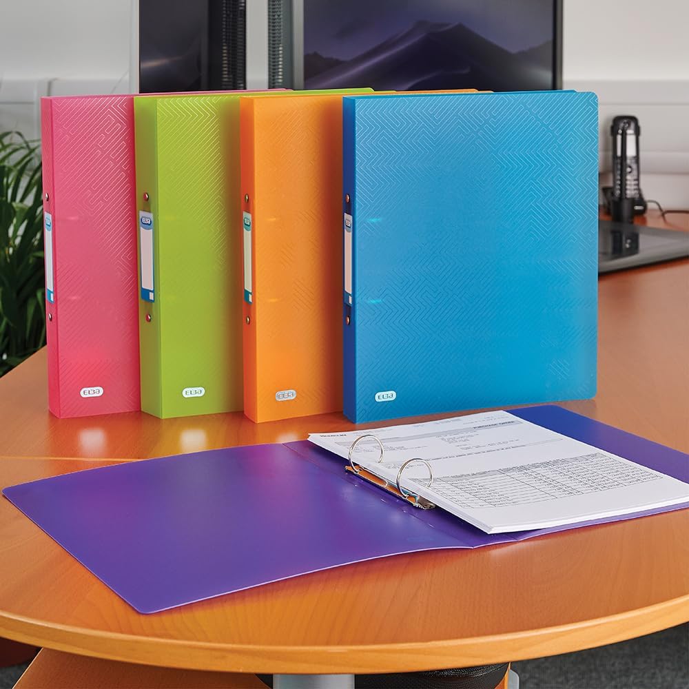 Thumbnail 6 de Oxford A4 Ring Binders for Students (40 mm spine, pack of 5) – wipe-clean plastic folders in assorted colours