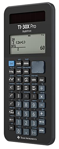 Detalle de Texas Instruments TI-30X Pro MathPrint Schulrechner – 4-zeiliges Display, Solar- und Batteriebetrieb, Schwarz