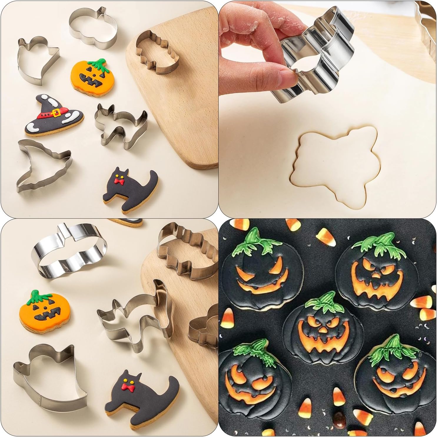 Detalle de GUO-YING GY-WM – foremki do ciastek, 10 wzorów Halloween ze stali nierdzewnej