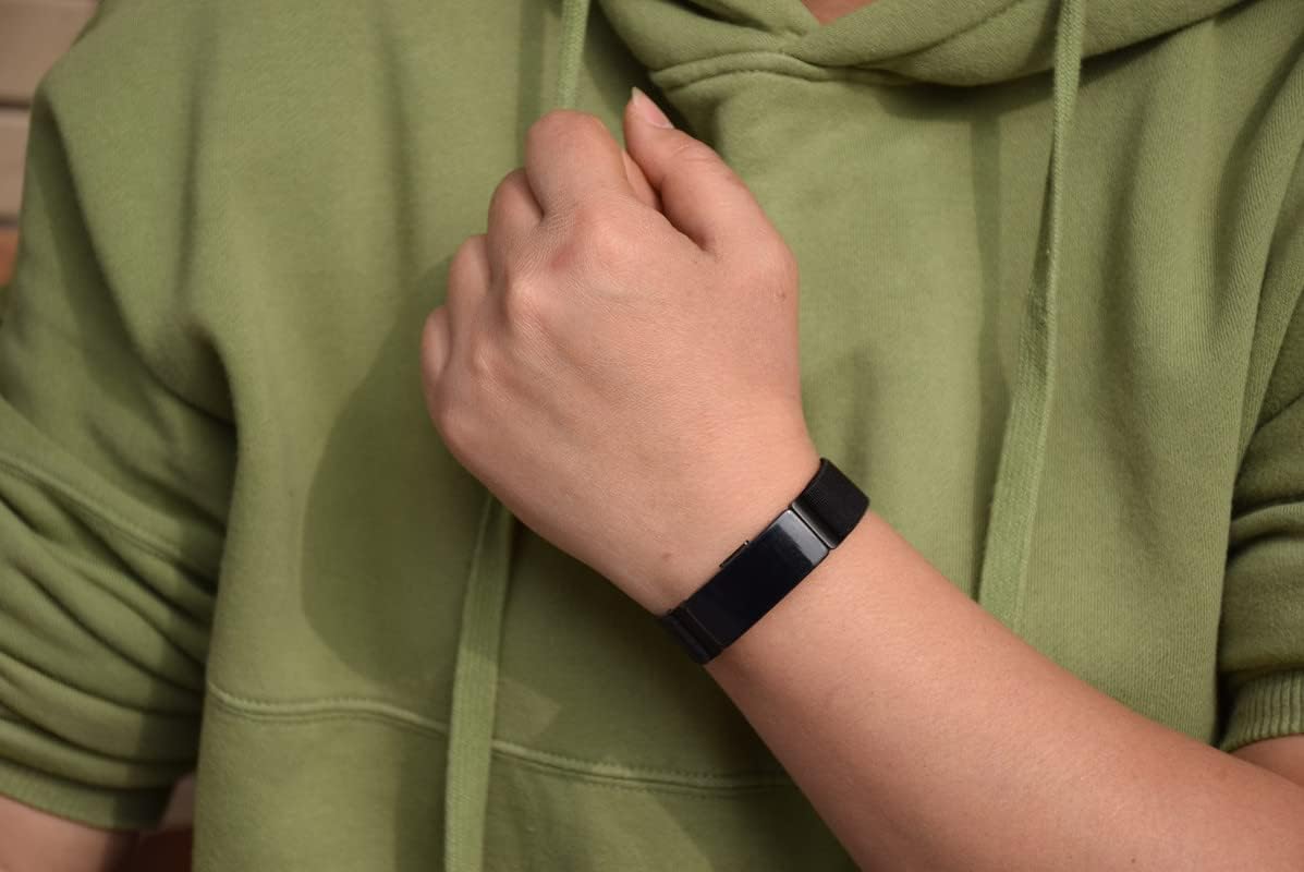 Detalle 2 de Grestun Fitbit Inspire 3用 伸縮ナイロンバンド 2本セット 手首・足首対応 Mサイズ
