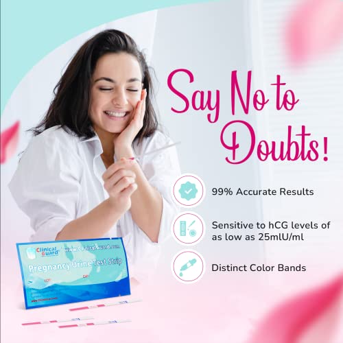 Detalle de Clinical Guard Pregnancy Tests Strips — 25 Count, Sensitive & Fast HCG Test Strips for Home Use