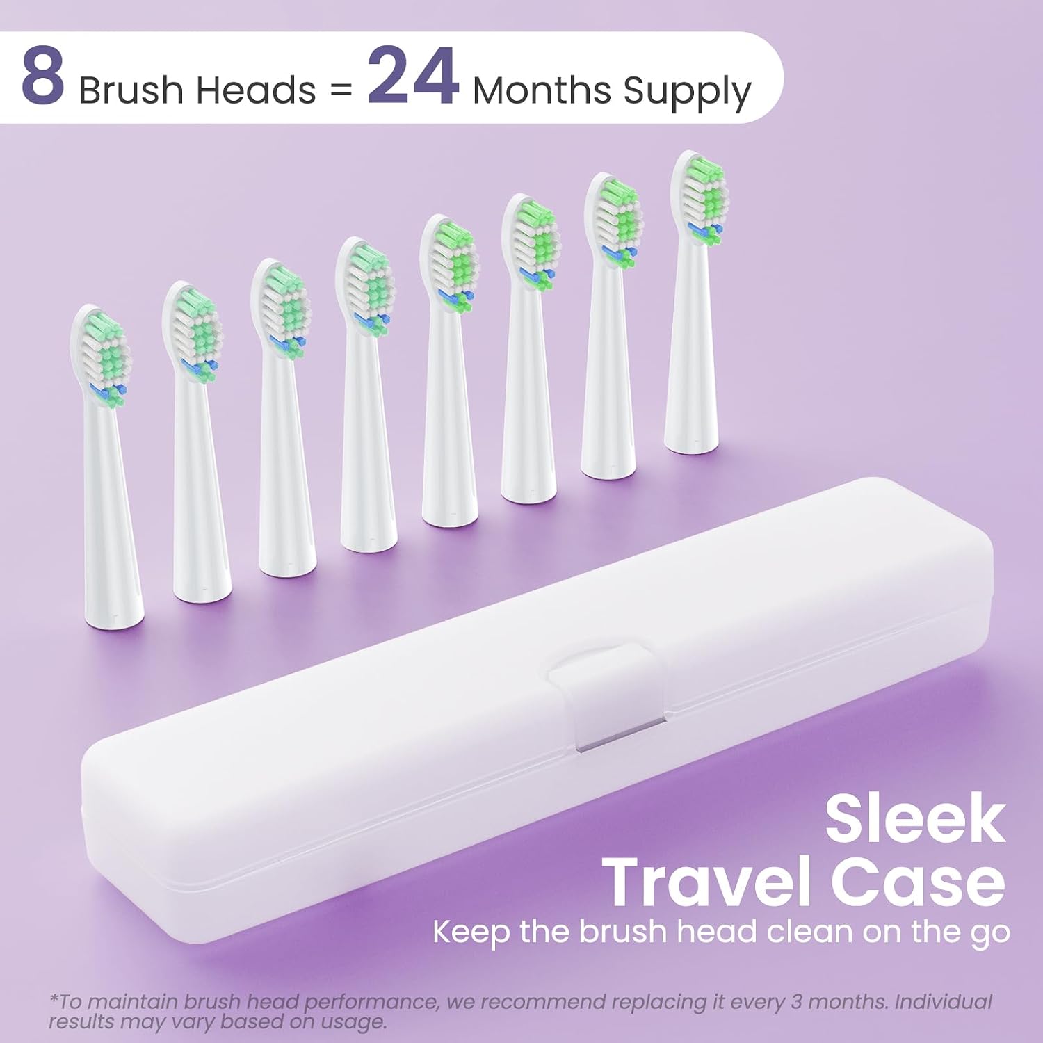 Thumbnail 6 de YUNCHI C2 Electric Toothbrush (Purple White Gradient) – USB-C rechargeable sonic brush with 5 modes and 8 heads