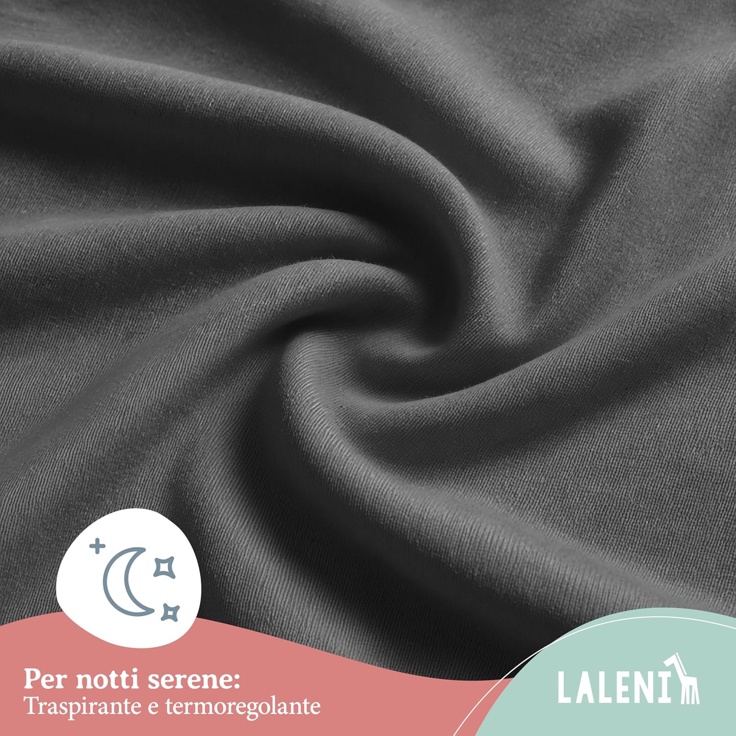Thumbnail 4 de Laleni lenzuola neonato con angoli per culla e lettino 55x90 cm, coprimaterasso in cotone 100% antracite