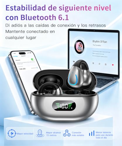 Detalle 2 de Paekole Auriculares Inalámbricos Bluetooth 6.1 Open Ear Clip: comodidad ligera y sonido directional para todo el día