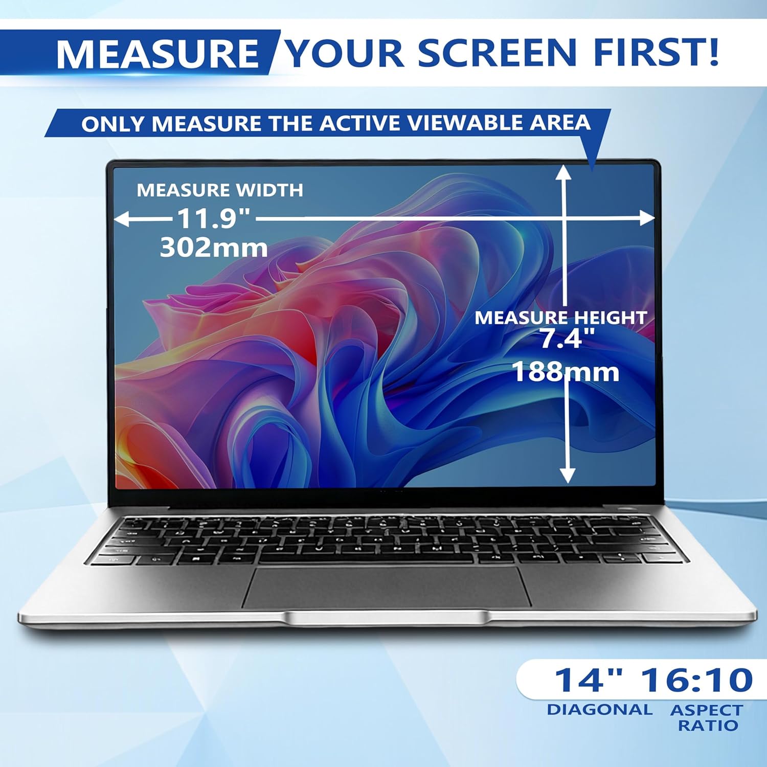 Thumbnail 1 de Magnetic Laptop Privacy Screen 14 Inch 16:10 — Privacy Shield for Open Workspaces
