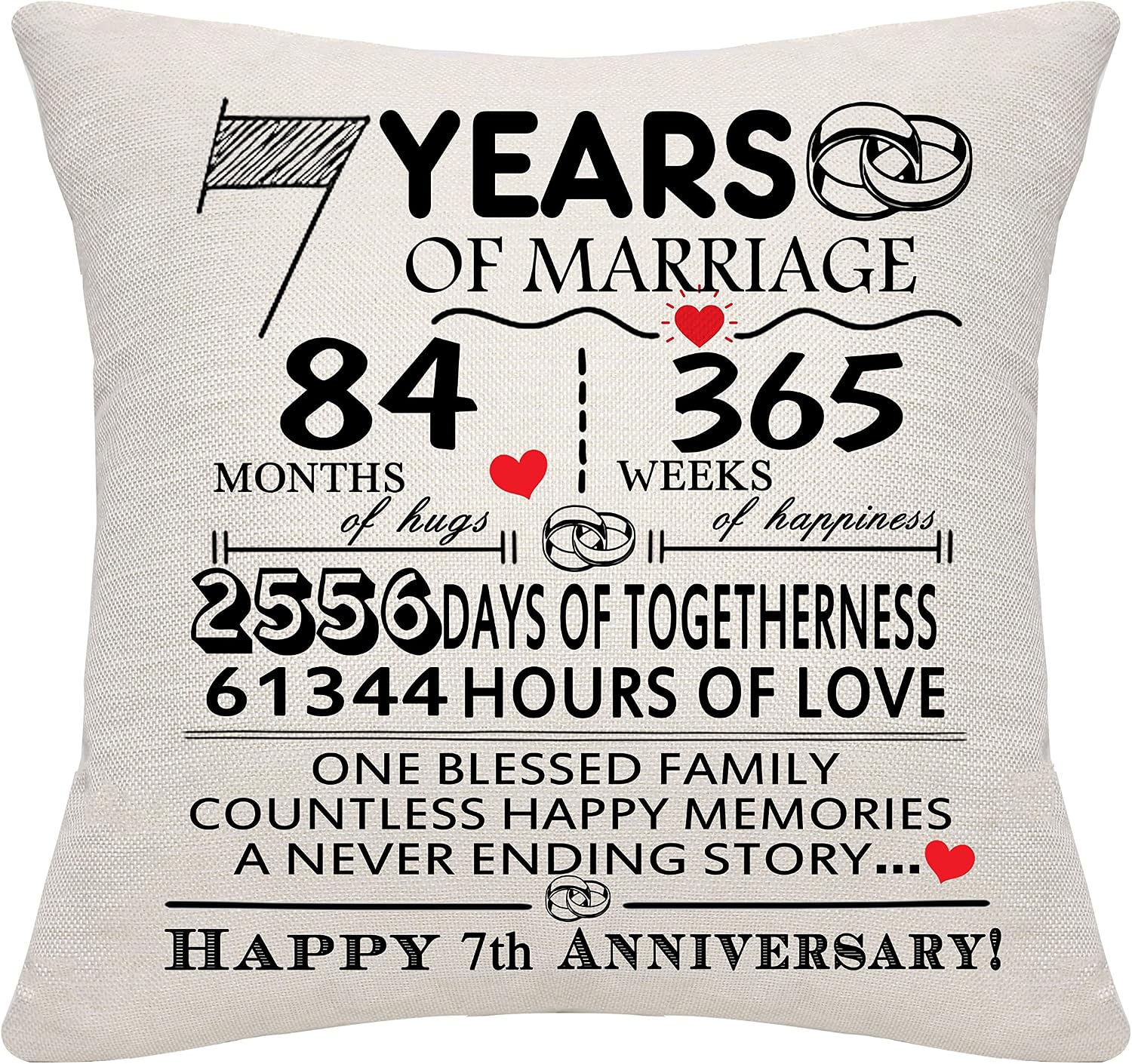 Detalle 2 de Bommex 28 Years of Marriage Cushion Cover for 28th Wedding Anniversary Keepsake