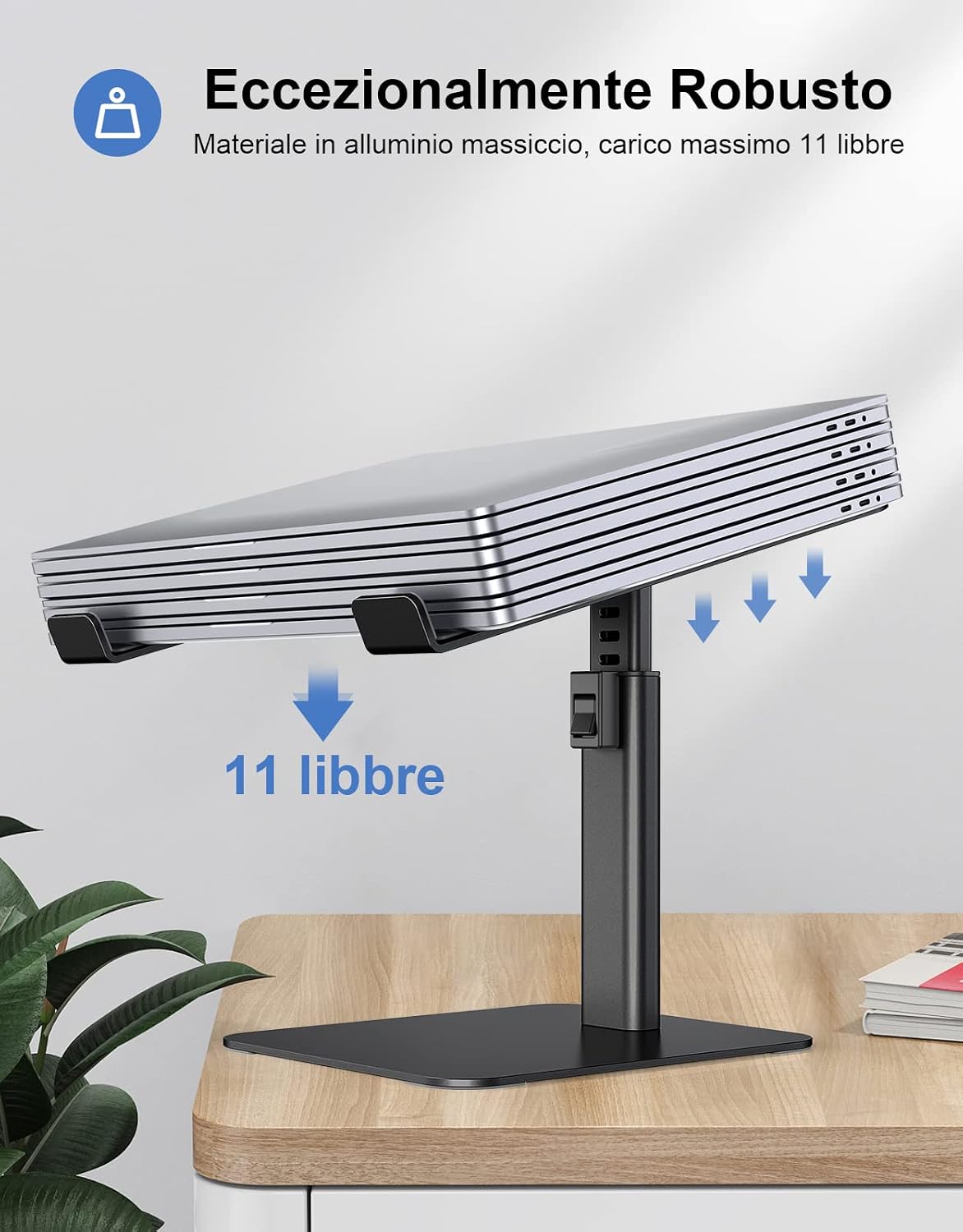 Thumbnail 3 de Babacom Supporto PC Portatile: Supporto Ergonomico in Alluminio per Notebook da 10"–16