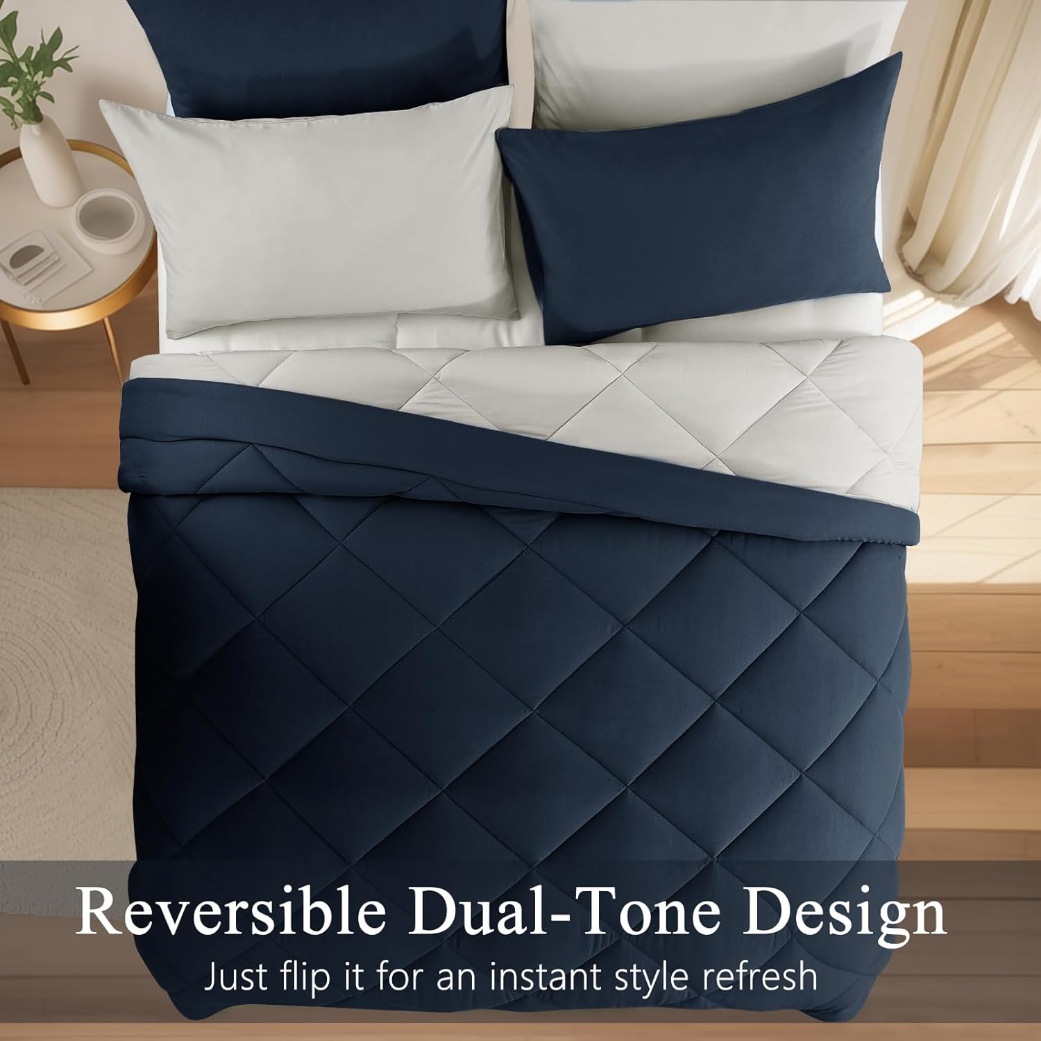 Detalle 2 de RUIKASI Coverless Duvet Super King Size 10.5 Tog – Reversible Comforter (260x220cm) with 2 Pillowcases