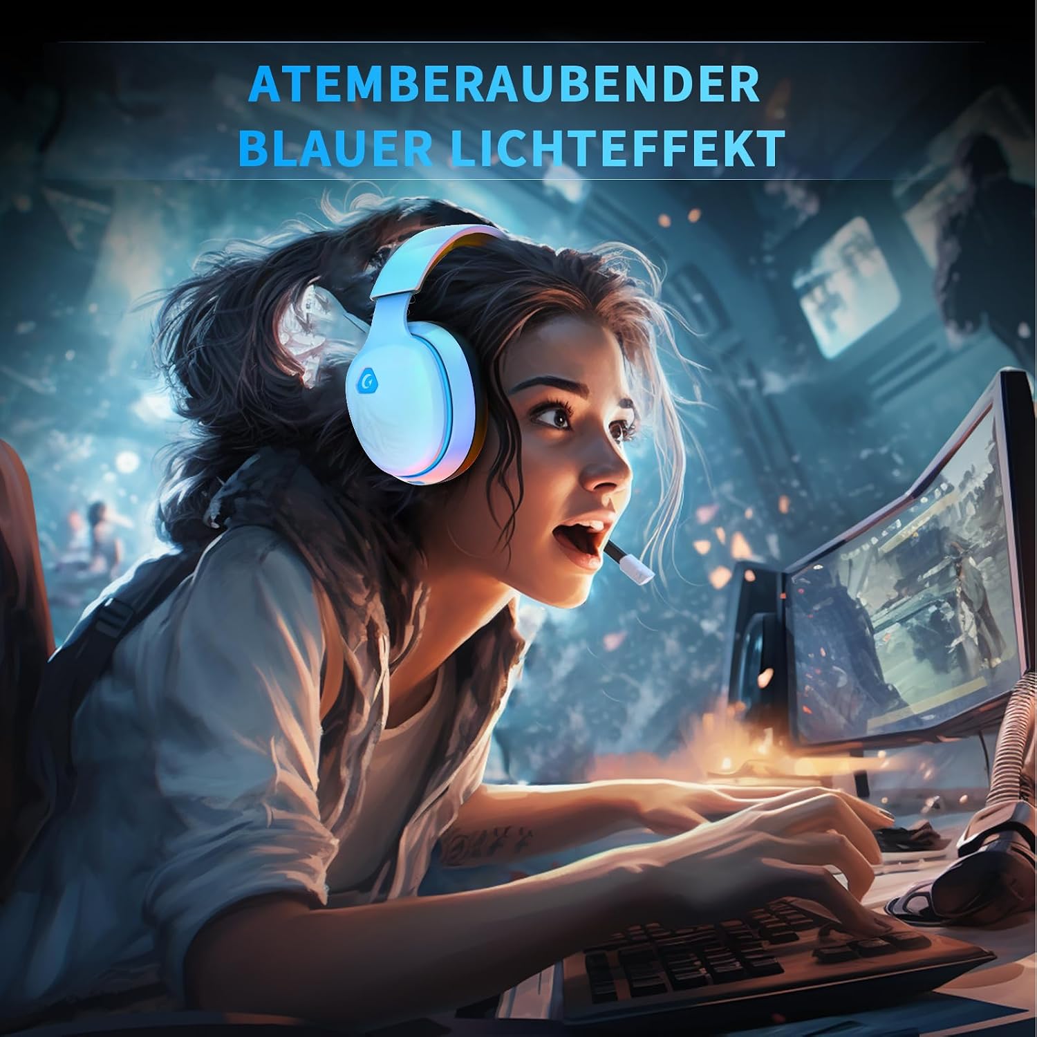 Thumbnail 5 de Gvyugke 2,4 GHz Wireless Gaming Headset – kabelloses Gaming-Headset