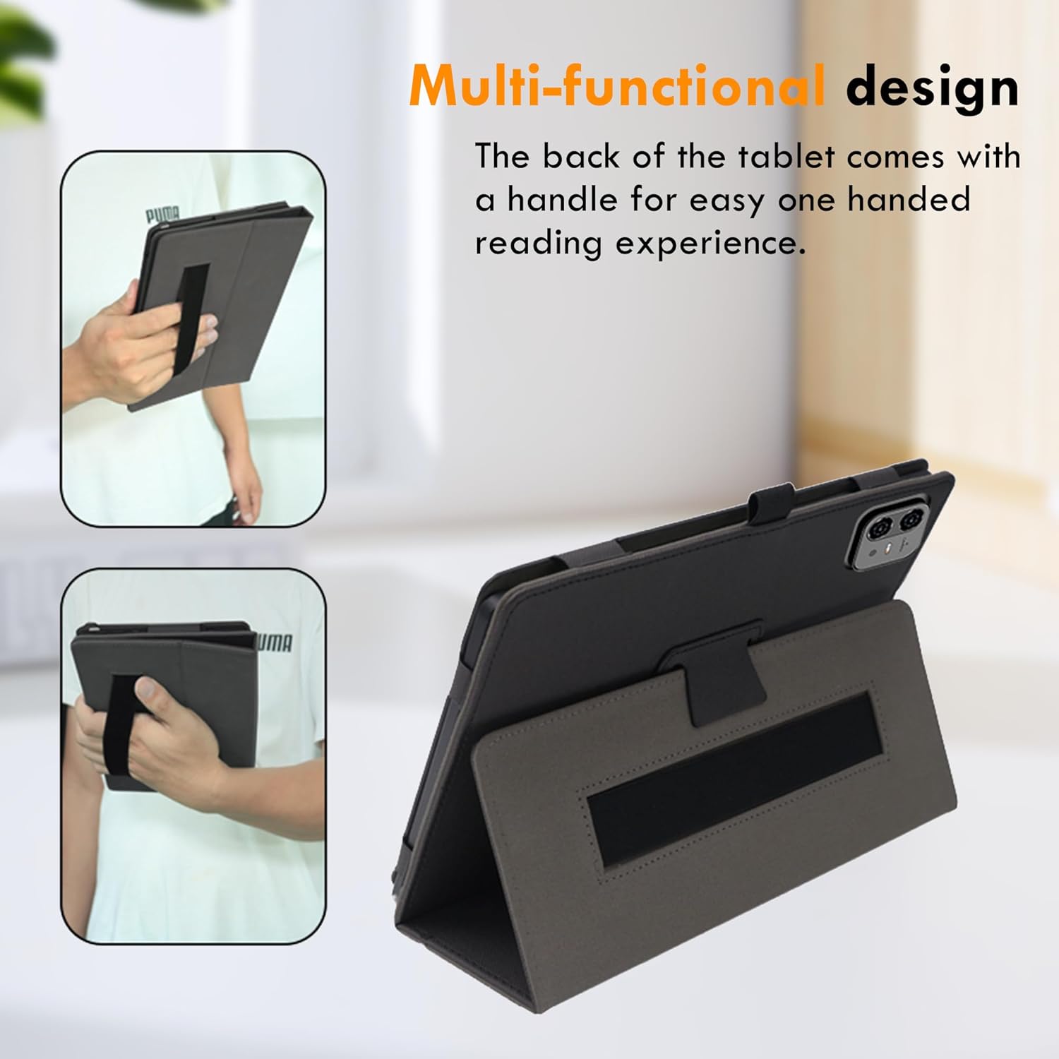 Thumbnail 5 de zZjoOoj Schutzhülle für TECLAST ArtPad Pro 12,7 Zoll – Ultra-dünnes PU Case mit Vertikalständer und Anti-Kratzen Folie (Schwarz)