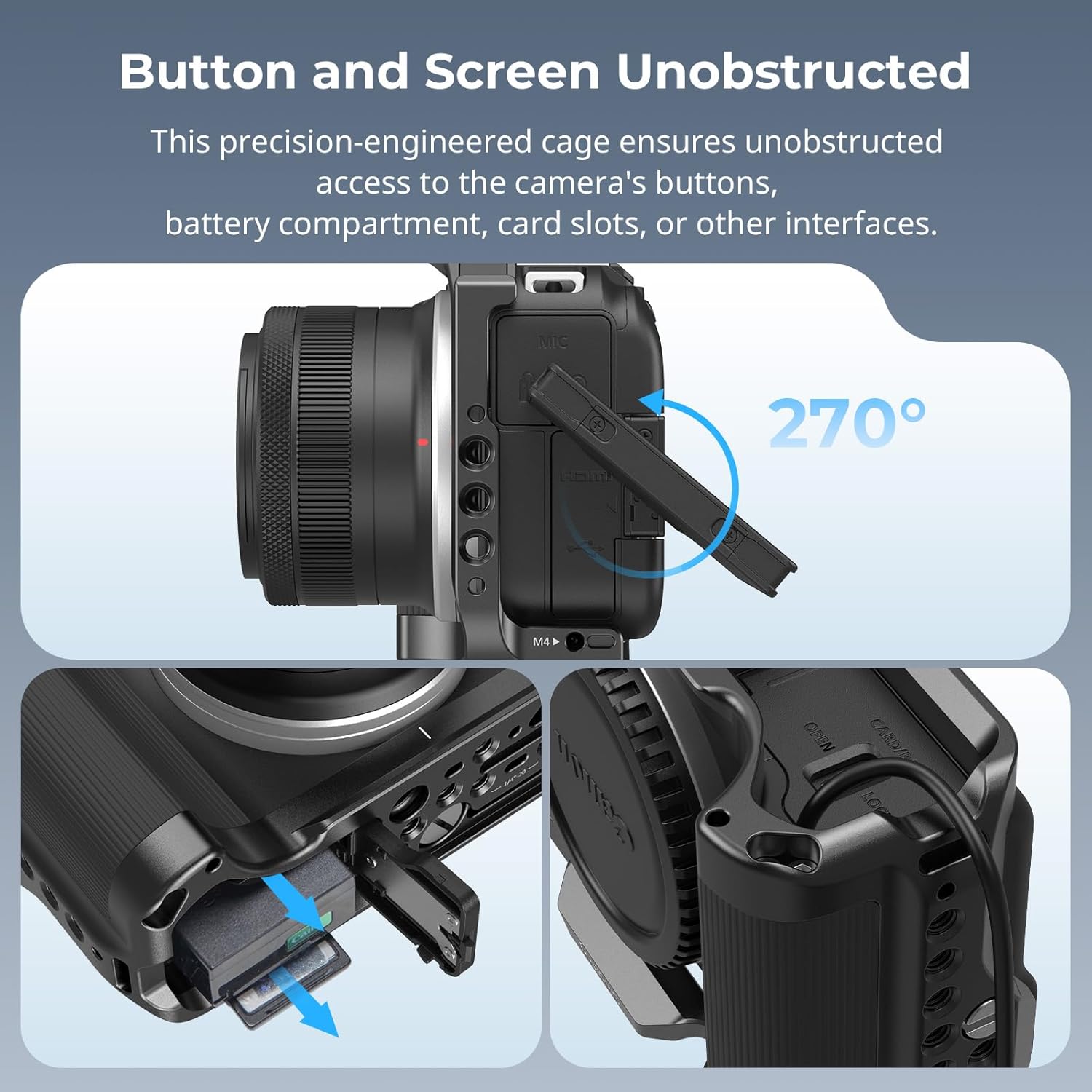 Thumbnail 6 de SmallRig Gabbia per fotocamera R50 V per Canon R50 V – gestione avanzata e compatibilità