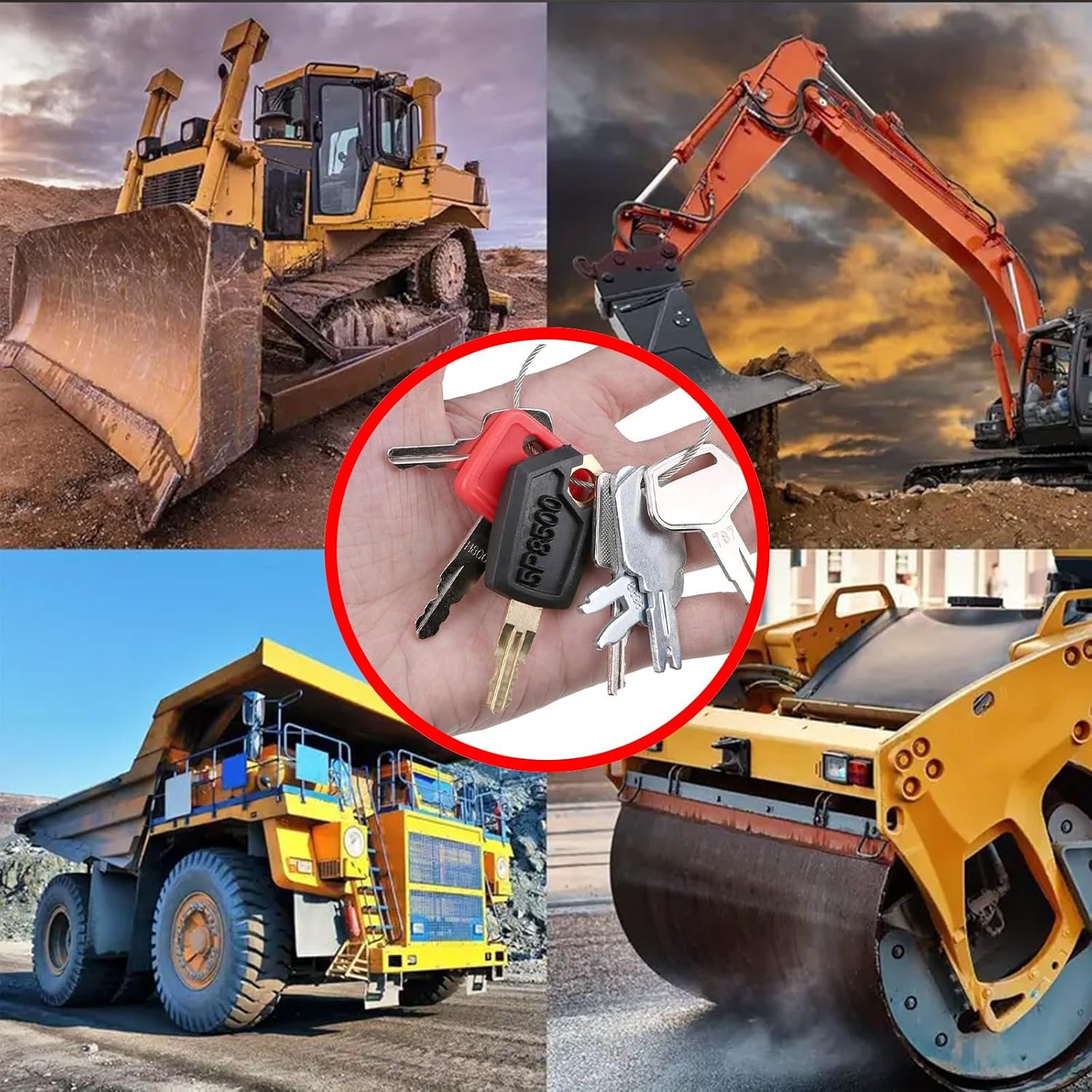 Thumbnail 6 de Set di 18 chiavi di accensione universali per escavatore, trattore e motore – kit di ricambio affidabile