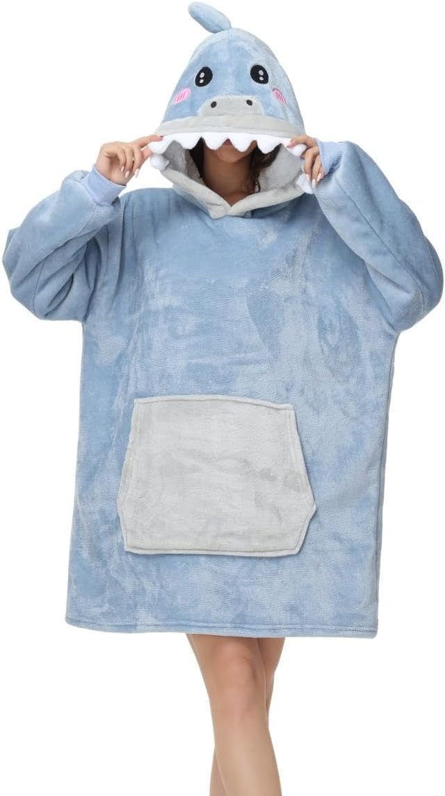 Thumbnail 5 de chuangminghangqi Unisex Kuscheldecke als Hoodie mit Ärmeln und Kapuze – große Tier-Optik für Winter & Sofa
