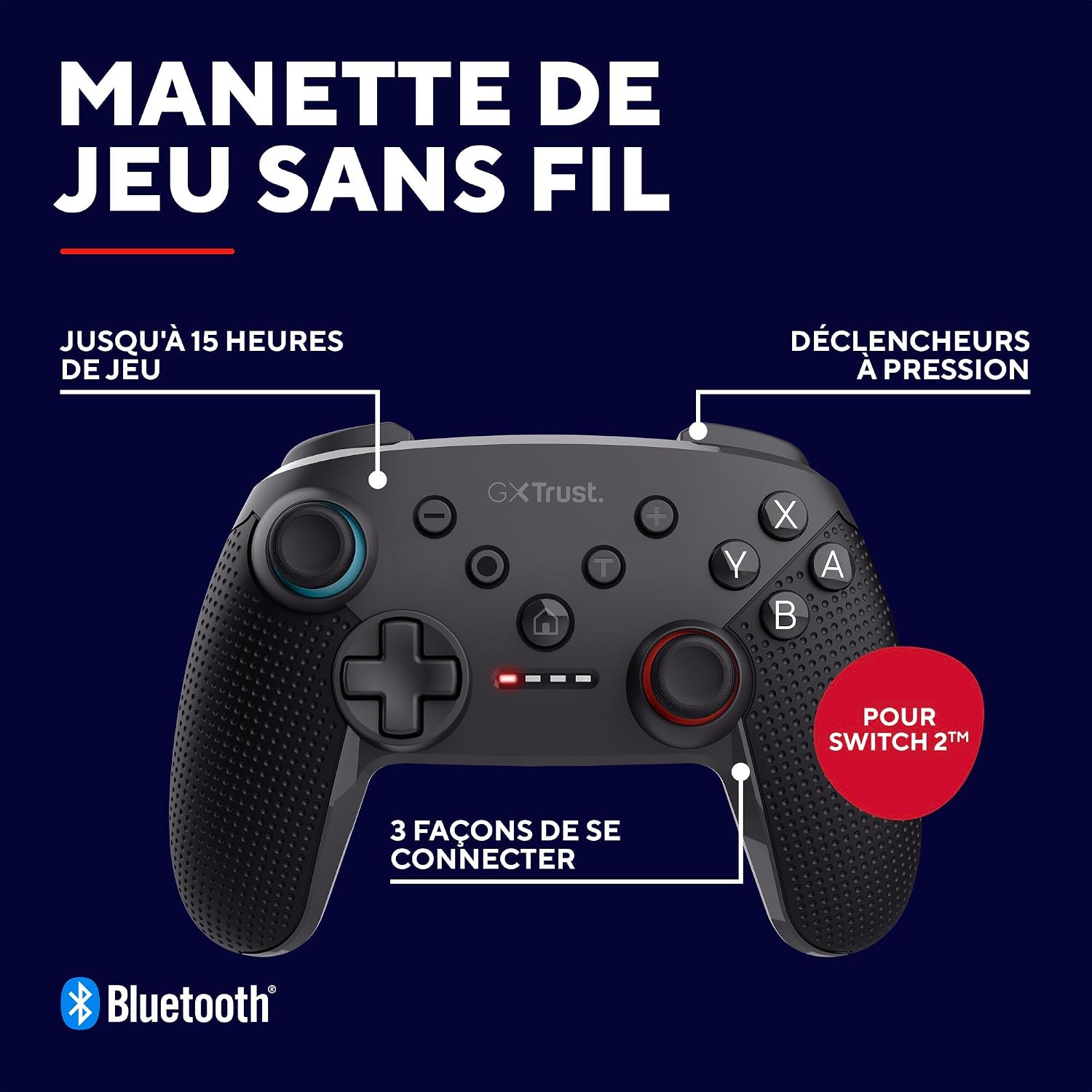 Detalle 2 de GXTrust Muta Manette Switch Sans Fil avec Bluetooth, Noir