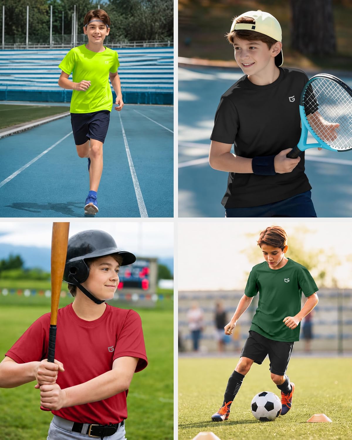 Detalle de G Gradual Boys’ Athletic Shirt, Short-Sleeve Rash Guard with UPF 50+