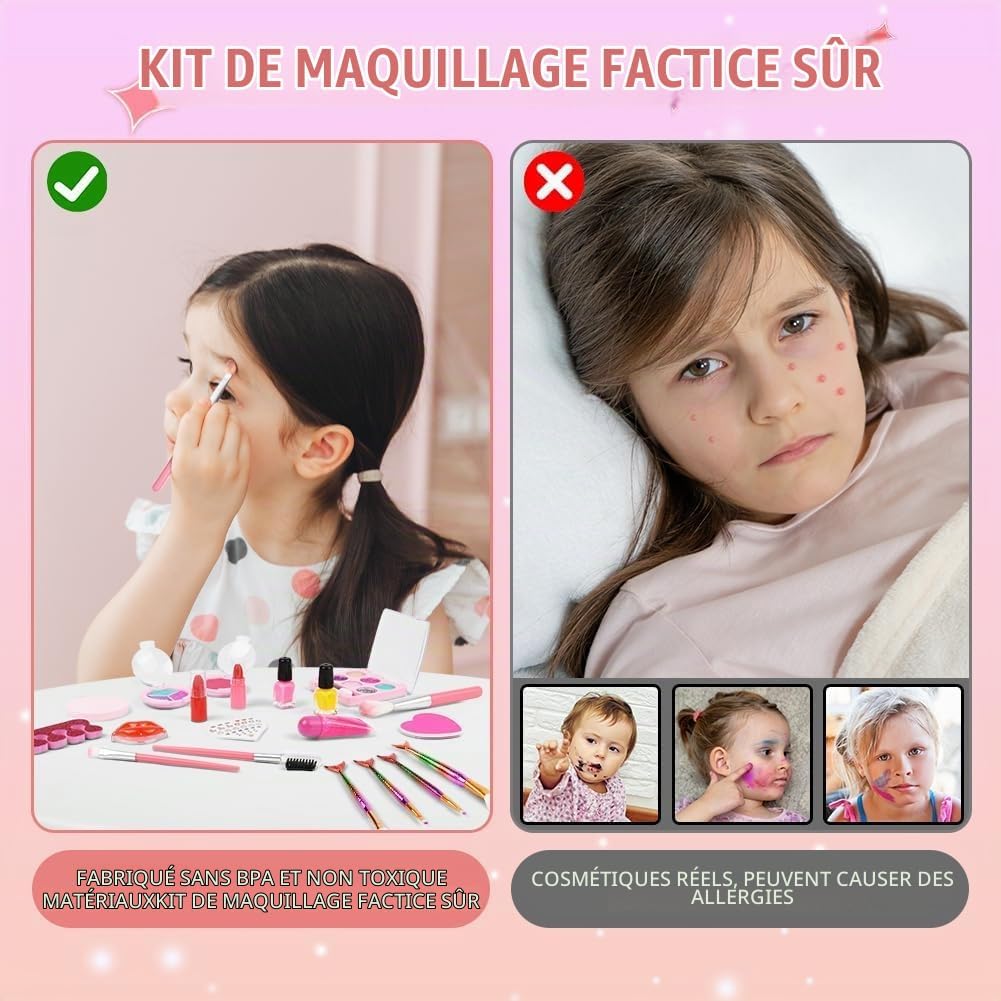 Thumbnail 3 de AOMIG 4676842 kindermake-upset, 25-delig en wasbaar in prinsessenkleuren