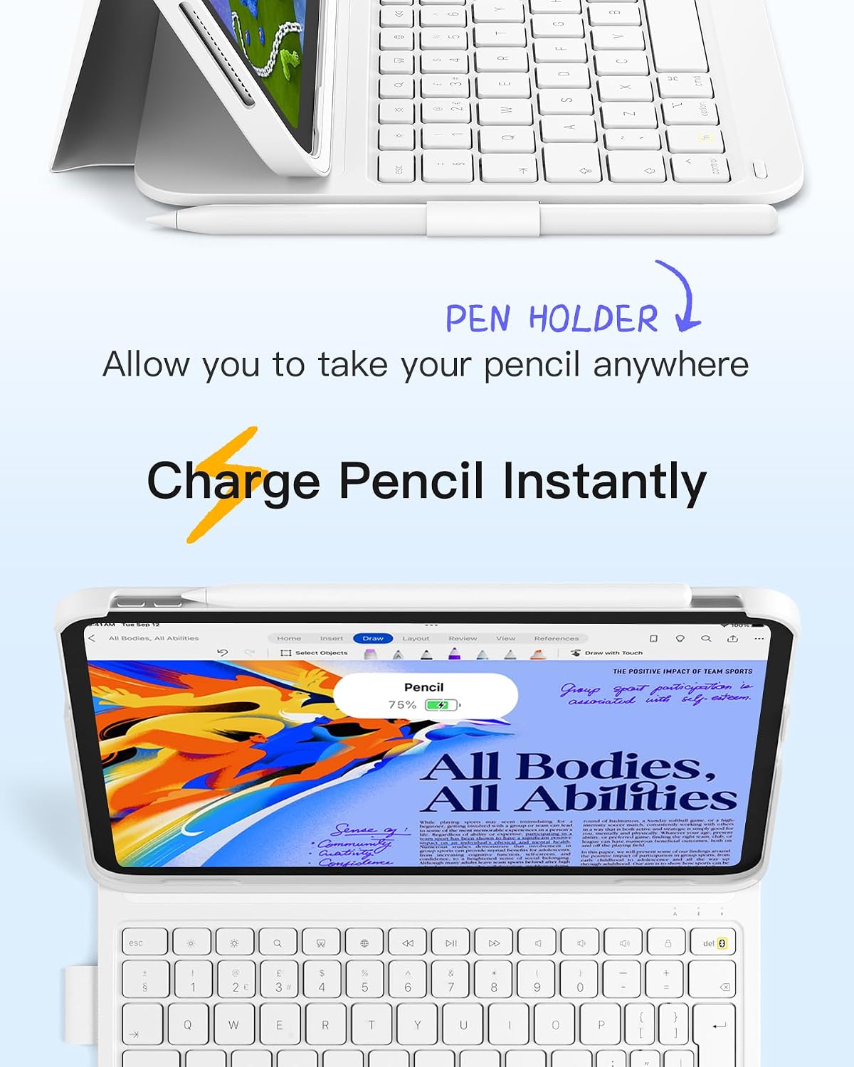 Thumbnail 5 de Inateck Keyboard Case for iPad (11th/10th Gen) – Ultralight with Pen Holder and Integrated Keyboard