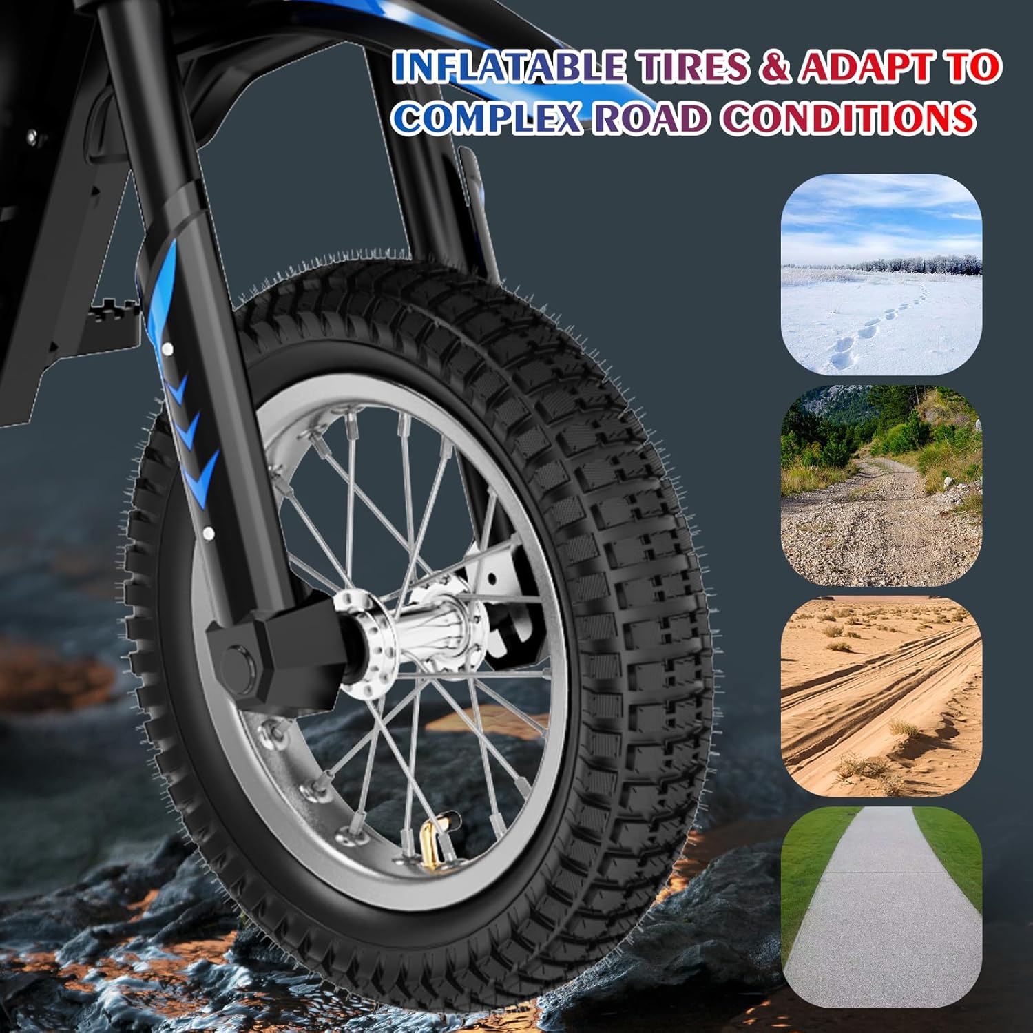 Detalle 2 de EVERCROSS EV12M Kinder-Elektromotorrad mit 300-W-Motor, 3 Geschwindigkeitsmodi und bis zu 15 km Reichweite