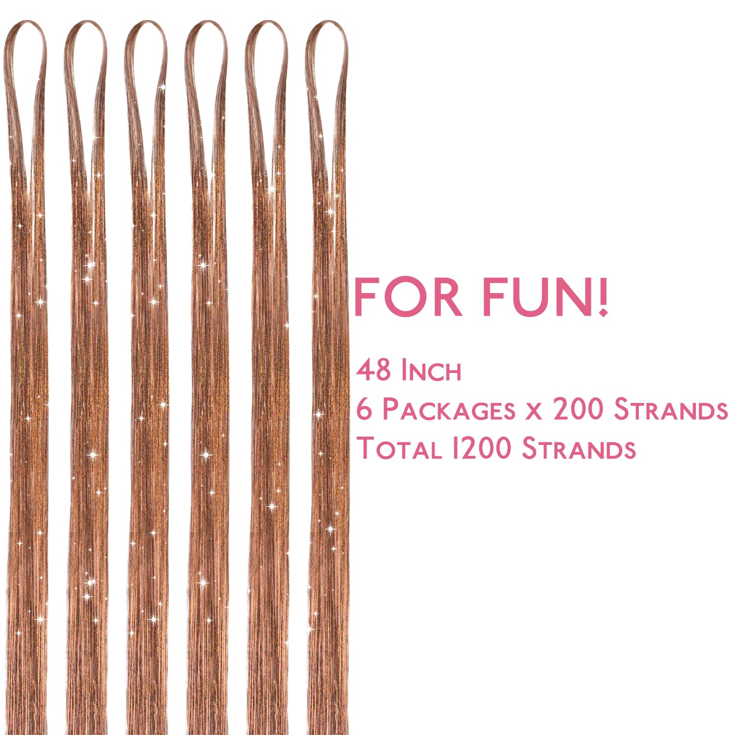 Thumbnail 3 de WENNALIFE Hair Tinsel Goldbraun 120 cm