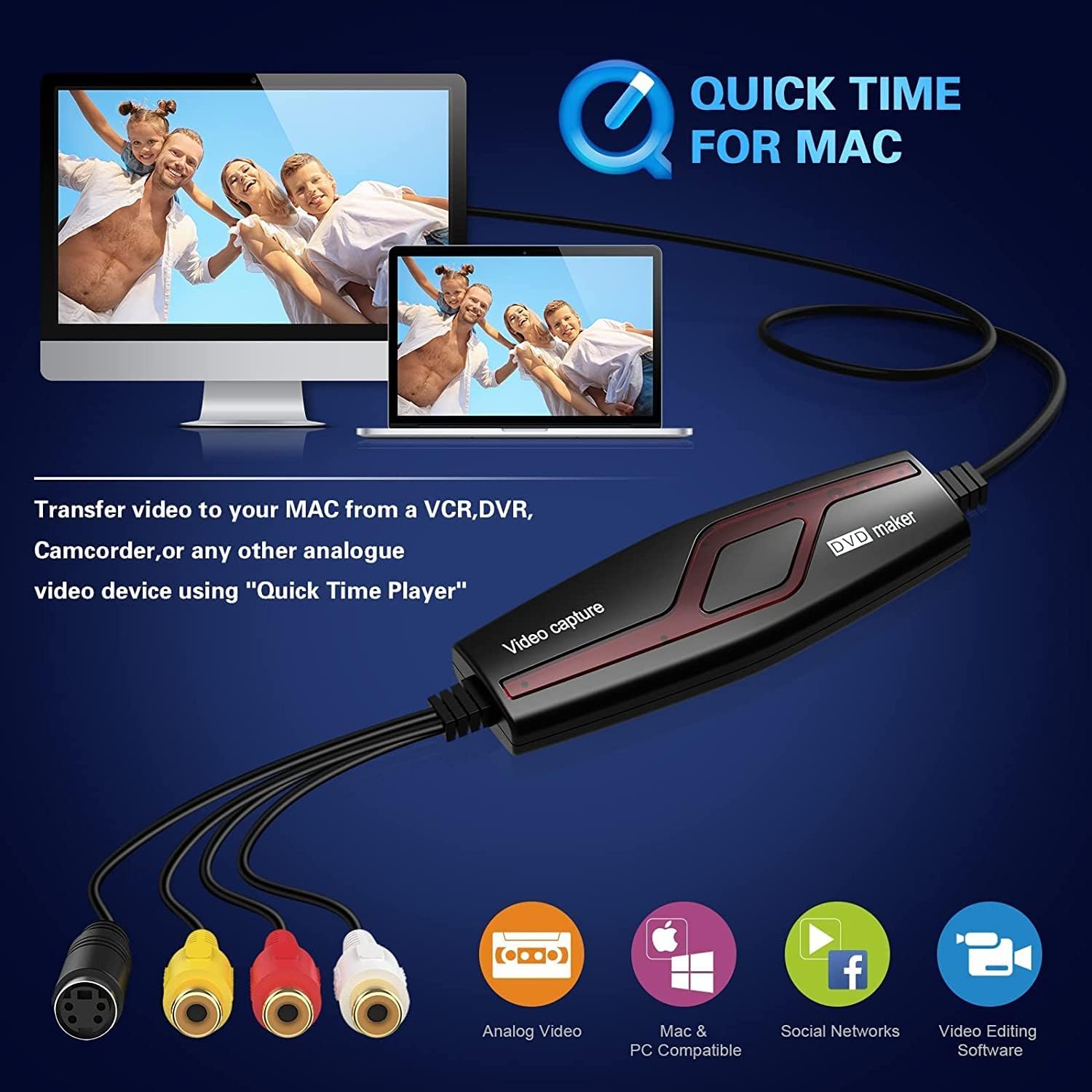 Thumbnail 6 de DIGITNOW! Video Capture Card – Convert Hi8 VHS to Digital (Windows & Mac) with SCART/AV Adapter