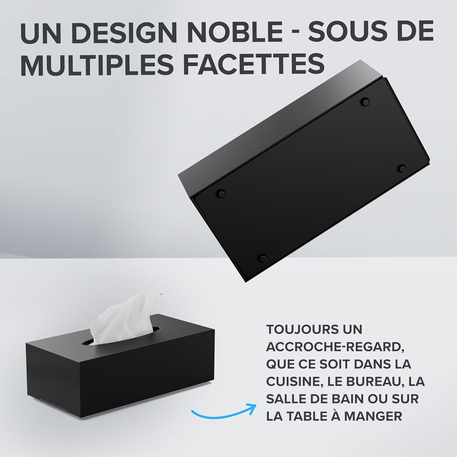 Thumbnail 3 de Ovimar Gronnoya – Boîte de mouchoirs en acier inoxydable noir mat, practical et décorative