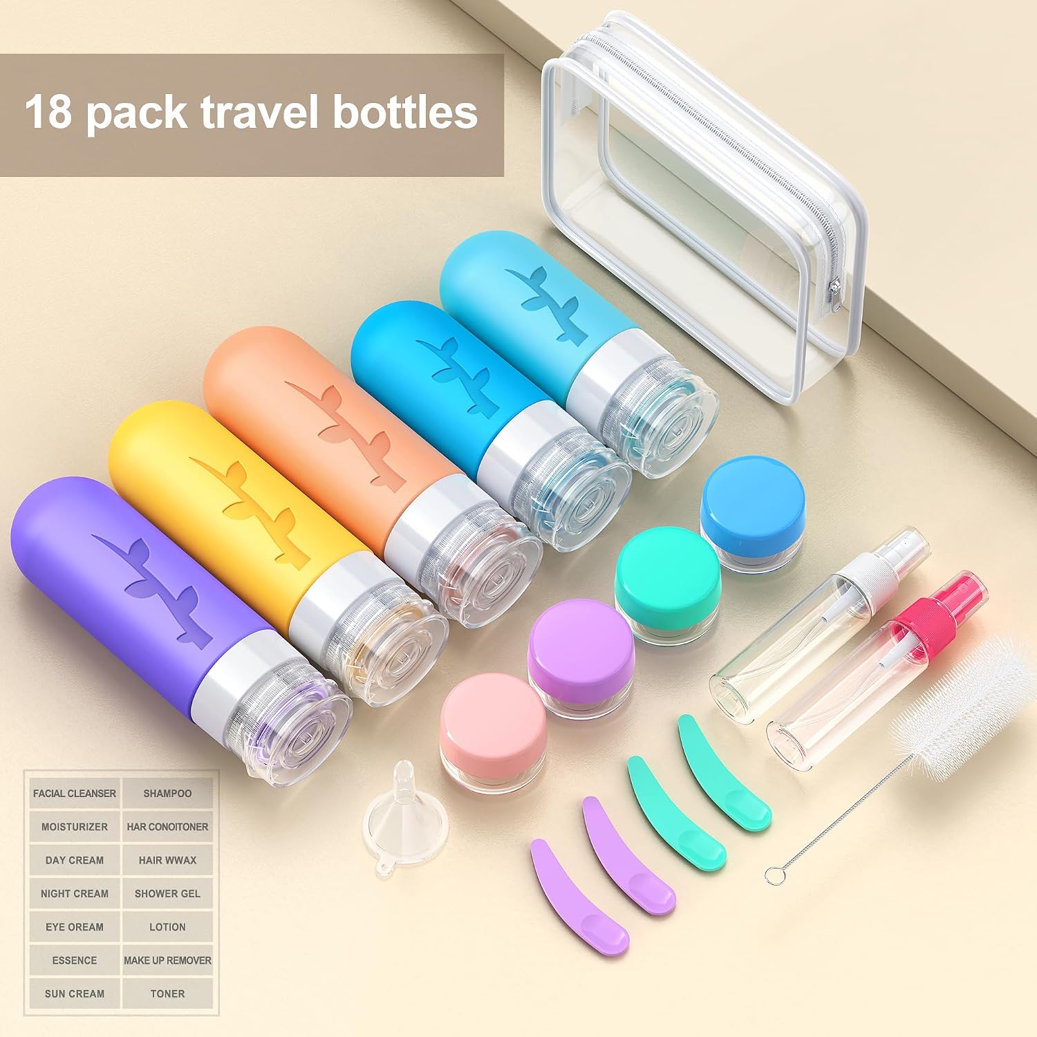 Thumbnail 2 de Aeomni 19pack Travel Bottles 90ml Set