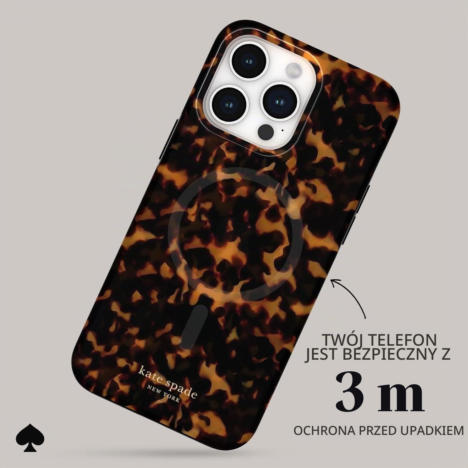 Detalle 2 de Case-Mate etui do iPhone 15 Pro Max z MagSafe, przezroczyste, wzór szylkretowy