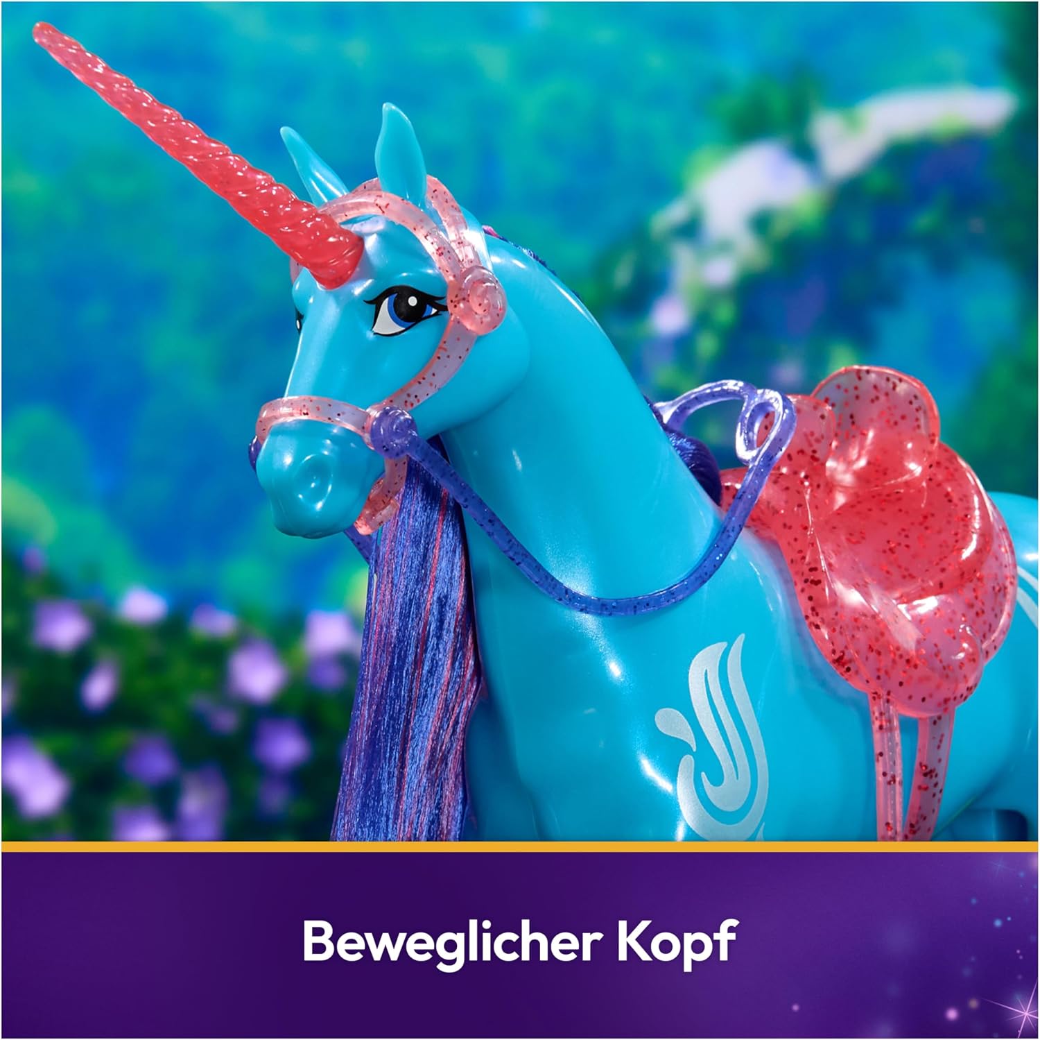 Detalle de Unicorn Academy Einhorn River (28 cm) – Original-Einhorn mit echter Mähne, abnehmbarer Ausrüstung & Bürste, ab 4 Jahren